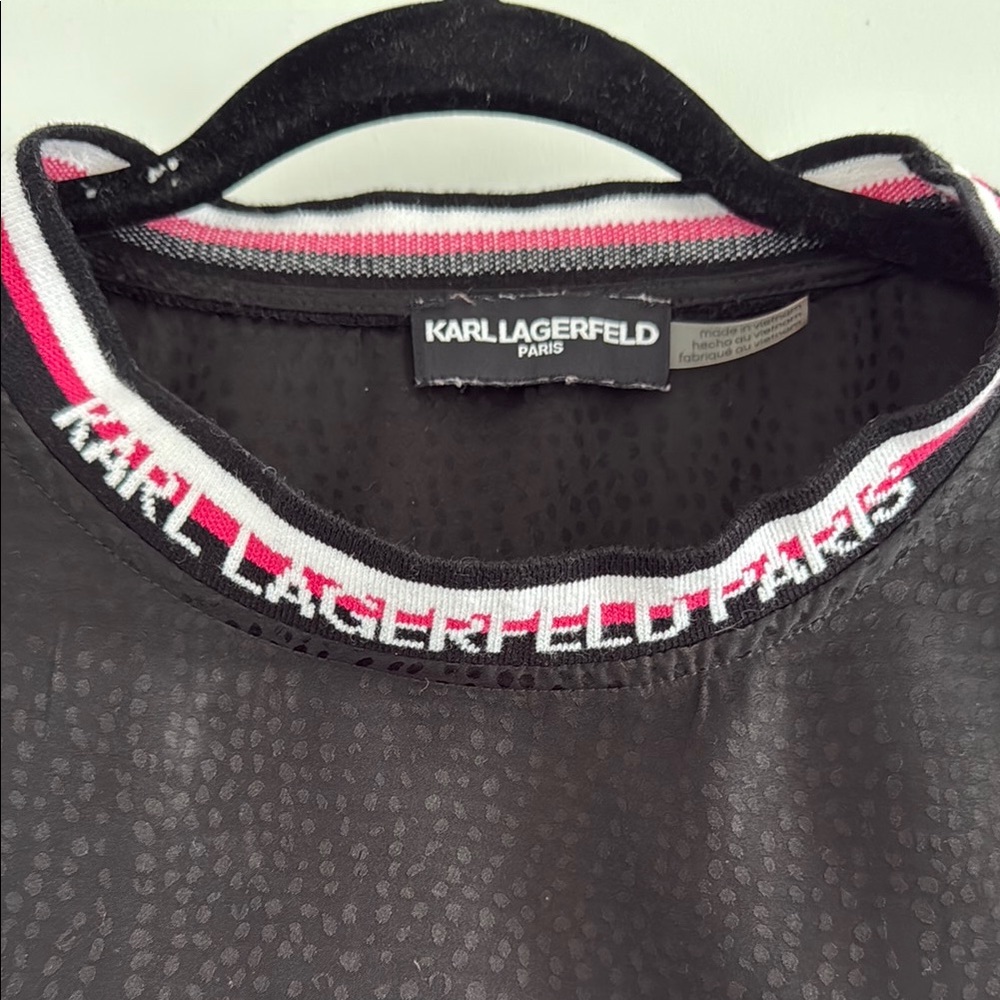 Textured Logo Trim Ringer Tee In Black - Picture 3 of 5